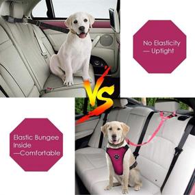 img 3 attached to 🐶 Lukovee Dog Car Seat Belt, 2 Pack Headrest Restraint Seat Belt Straps, Adjustable Pet Safety Leads Elastic Bungee Backseat Leash for Dog Harness Collar Travel Daily Use