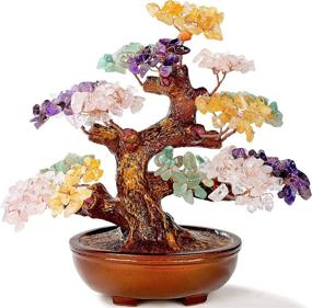 img 3 attached to 🌳 KALIFANO Natural Tree of Life 360 Gemstone Count Chakra Crystal Tree - Bonsai Feng Shui Money Tree for Healing, Luck, and Wealth - 8