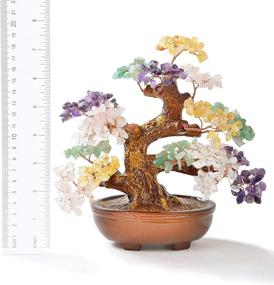 img 1 attached to 🌳 KALIFANO Natural Tree of Life 360 Gemstone Count Chakra Crystal Tree - Bonsai Feng Shui Money Tree for Healing, Luck, and Wealth - 8