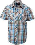 gioberti boys western plaid pearl snap short sleeve shirt: stylish and casual logo