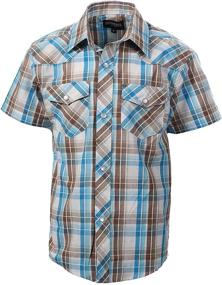 img 2 attached to Платье Gioberti Boys Western Plaid Pearl Snap Short Sleeve: стильное и повседневное