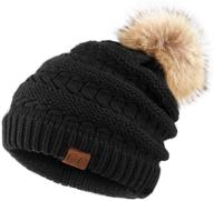 🧢 c.c hatsandscarf exclusives unisex solid ribbed beanie with pom (hat-43): stylish winter headwear for all logo