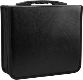 img 4 attached to Konelia 400 Capacity PU Leather CD DVD Storage Case Binder - Portable VCD Wallet Holder Album for Home, Travel, Car, and Office