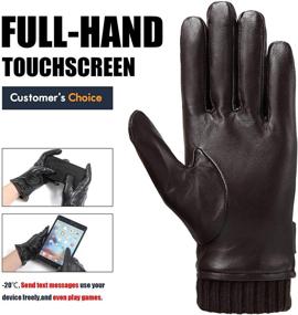 img 3 attached to 🧤 Driving Texting Working Gloves with Leather & Thinsulate Technology