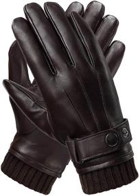 img 4 attached to 🧤 Driving Texting Working Gloves with Leather & Thinsulate Technology