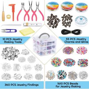 img 3 attached to 💎 Complete Jewelry Making Kit: Shynek 2035Pcs Supplies, Tools, Findings, Charms, Beads for Adults - Necklace, Earring, Bracelet Making
