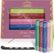 la bellefée incense sticks gift set - scented variety pack, incense sticks holder included (set 🌸 of 6) - 120 sticks with 6 fragrances: sandalwood, strawberry, wild cherry, jasmine, african violet, and patchouli логотип