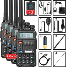 img 4 attached to Радиостанция Ham Radio (UV-5R) UHF VHF с двумя диапазонами Dual Band 2-Way с аккумулятором Li-Ion и наушником, ручные радиостанции Walkie Talkies в комплекте, включая программный кабель (4 штуки)