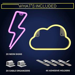 img 3 attached to Lightning Bolt Neon Signs Led Cloud (Pink And Warm) Neon Signs For Bedroom - Neon Sign Neon Lights Led Signs Neon Lights For Bedroom - Led Sign Cloud Light Neon Light Sign Led Signs For Bedroom Wall