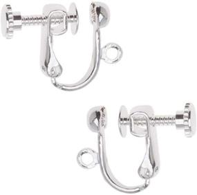 img 1 attached to 🔩 Screw Back Non-Pierced Earring Findings, Pair of 10 - Silver Beadaholique