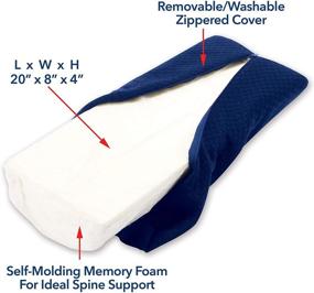 img 3 attached to Carex Memory Foam Lumbar and Leg Pillow: Ultimate Support for Lower Back and Knee, Half Moon Bolster Pillow for Optimal Comfort