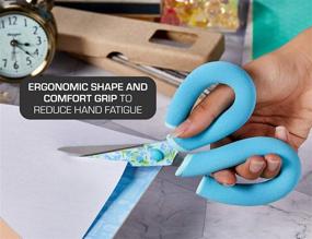 img 1 attached to 8-Inch Floral Blade Scissors with Comfort Handles ✂️ and Blue Floral Design - It's Academic Pillow Grips