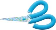 8-inch floral blade scissors with comfort handles ✂️ and blue floral design - it's academic pillow grips logo