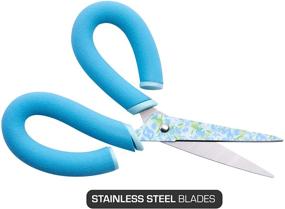 img 3 attached to 8-Inch Floral Blade Scissors with Comfort Handles ✂️ and Blue Floral Design - It's Academic Pillow Grips