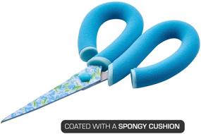 img 2 attached to 8-Inch Floral Blade Scissors with Comfort Handles ✂️ and Blue Floral Design - It's Academic Pillow Grips