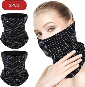 img 3 attached to 👑 Stylish Bling Balaclava Neck Gaiter Face Mask: Reliable Sun Dust Protection Cloth Masks for Women and Men