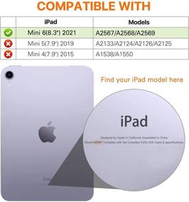 img 3 attached to 📱 Магнитный умный фолиант для iPad Mini 6-го поколения (2021), цвет Space Gray - тонкий, легкий защитный чехол с функцией автоматического включения/выключения - Чехол MoKo подходит для iPad Mini 6 с диагональю экрана 8,3 дюйма