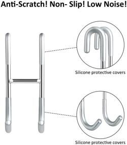 img 1 attached to 4-Pack Shower Door Hooks for Frameless Glass Door - Over The Door Towel Rack & Organizer for Bathroom, Bathing Suits, Robe, Towel, Squeegee, Loofah, Shaver - Silver