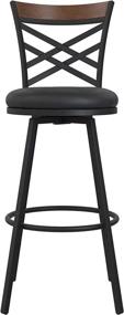 img 1 attached to 🪑 DHP Niam Swivel Barstool Set with Upholstered Seat, Black PU - Pack of 3