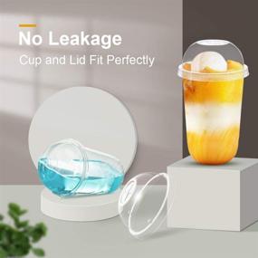 img 1 attached to 🥤 OTOR 12oz 50 Sets Clear Disposable Plastic PP Cups with Dome Lids - Perfect for Sodas, Fruit Salads, Desserts, Yogurts & More!