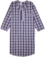sleeve weight cotton striped nightshirt: 🌙 premium men's loungewear for sleep & relaxation logo