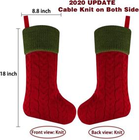 img 1 attached to 🧦 Libay Knit Christmas Stockings: 3-Pack of 18" Large Size Cable Knit Xmas Stockings for Festive Decorations and Family Holidays (White/Red/Green)