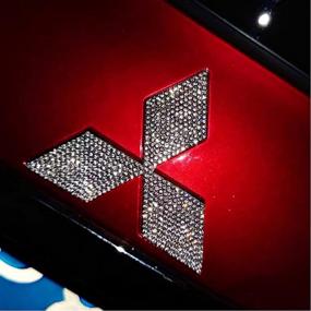 img 2 attached to 💎 Set of 3 Bling Car Emblems with Decorative Diamonds for Mitsubishi - DIY Front Rear Steering Wheel Emblem for Outlander Lancer Lancer-ex ASX - Sparkling Car Accessories for Women and Girls