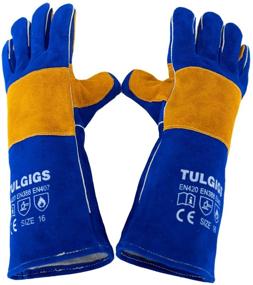 img 4 attached to 🔥 TULGIGS 16inches 932℉ Premium Leather Welding Gloves Gauntlets: Ultimate Heat & Abrasion Resistance for BBQ Grilling and Welding
