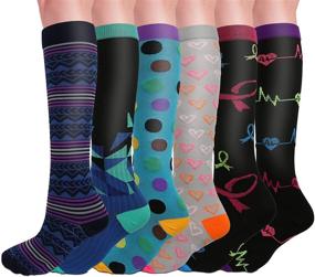 img 4 attached to Medical-grade Compression Socks for Circulation Support - 20-30 mmHg Compression Level for Women & Men. Ideal for Running, Cycling, Hiking, Traveling by Plane