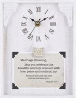 🕒 capture the moment cb gift heartfelt collection white framed table clock with verse, 7 x 9-inches - marriage blessing, malachi 2:14 logo
