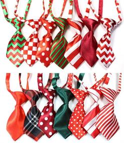 img 4 attached to Yagopet 10-Pack Christmas Cat Dog Ties Xmas Neckties Bow Ties for Pet Festival Collar Grooming Accessories