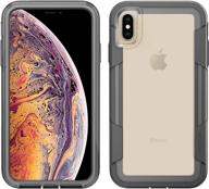 pelican voyager iphone xs max case (clear/grey) logo