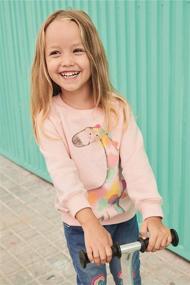 img 2 attached to 👕 Trendy Toddler Girls Crewneck Hoodies and T Shirts: Comfortable Long Sleeve Collage Pullover Tops for Kids