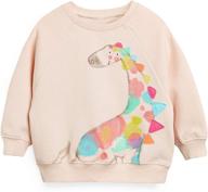 👕 trendy toddler girls crewneck hoodies and t shirts: comfortable long sleeve collage pullover tops for kids logo