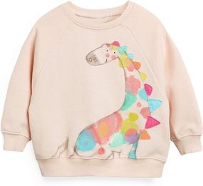 img 4 attached to 👕 Trendy Toddler Girls Crewneck Hoodies and T Shirts: Comfortable Long Sleeve Collage Pullover Tops for Kids