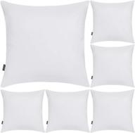 💯 set of 6 decorative 100% cotton pillow covers - 18x18 inch square cushion cover - solid throw pillowcase for home, bed, sofa (pure white, 6 pack - 18" x 18"/45x45cm) логотип