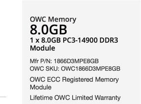 img 3 attached to Память OWC 8GB PC14900 DDR3 ECC-R 1866MHz DIMM для моделей Mac Pro 2013 года - совместимая и оптимальная для повышения производительности