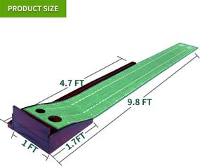 img 1 attached to 🏌️ MESIXI Wood Golf Putting Mat: Portable Mini Golf Training Aid with Auto Ball Return System - Ideal for Home, Office, Backyard and Indoor/Outdoor Golf Practice