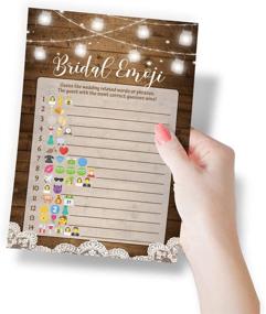 img 3 attached to 🎉 Rustic Bridal Shower Games Set - 5 Games & 50 Sheets Each! Perfect for Wedding Anniversary Activities, including Marriage Advice Cards and Emoji Game, 5 x 7 Inches