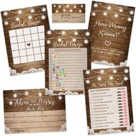 🎉 rustic bridal shower games set - 5 games & 50 sheets each! perfect for wedding anniversary activities, including marriage advice cards and emoji game, 5 x 7 inches logo