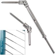 🔩 premium deck man 1/8 inch t316 stainless steel adjustable angle single-screw cable railing kit/hardware for wood posts – marine grade (pack of 30 pairs) логотип