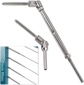 img 4 attached to 🔩 Premium Deck Man 1/8 inch T316 Stainless Steel Adjustable Angle Single-Screw Cable Railing Kit/Hardware for Wood Posts – Marine Grade (Pack of 30 Pairs)