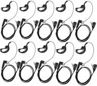 lsgoodcare 2-pin advanced g shape police earpiece headset ptt with mic - compatible for motorola cp040 cp200 xtni dtr vl50 walkie talkie earphone (pack of 10) logo