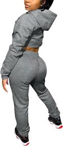 img 2 attached to 👖 Alunzoem Women's 2 Piece Sweatsuit Set: Long Sleeve Crop Hoodie & Jogger Pants