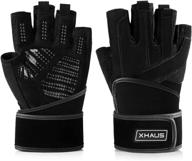 xhaus weight lifting gym workout gloves with wrist wrap support for men and women - full palm protection, breathable & non-slip - perfect for weightlifting, cross training, cycling, crossfit, pull ups logo