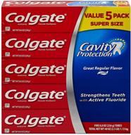 🦷 colgate cavity protection regular flavor fluoride toothpaste - 8 oz tube (pack of 5) logo