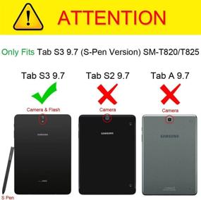 img 3 attached to Чехол Fintie Slim Shell для Samsung Galaxy Tab S3 9,7, ультратонкий чехол-подставка с держателем для S Pen и функцией автоматического включения/выключения - черный (выпуск 2017 года, SM-T820/T825/T827)