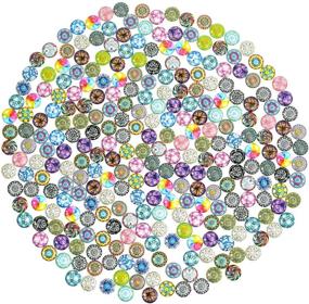 img 4 attached to 🔮 Hoveox 300 Pieces: 10mm Glass Mosaic Tiles for Crafts - Premium Glass Dome Cabochon Round Mosaic Tiles with Stunning Results