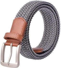 img 2 attached to 👔 Stylish and Stretchable Elastic Braided Leather Accessories and Belts for Men - CP002 Collection