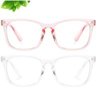 2-pack kids blue light blocking glasses by kuguaok - computer gaming tv eyewear for boys and girls, lightweight eyeglasses frame logo